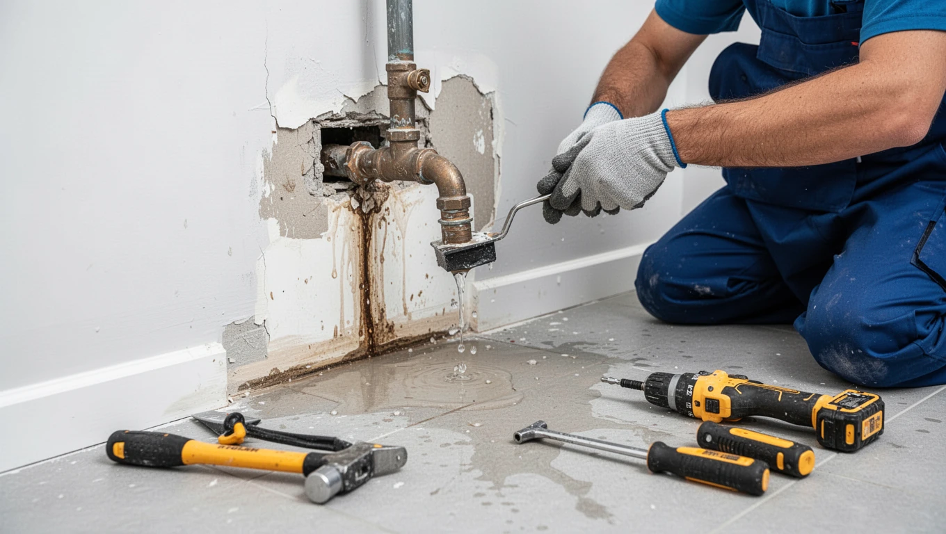Leaking Pipe Water Damage Repair